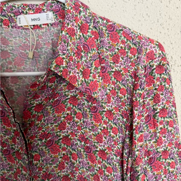 Mango Floral Button Up